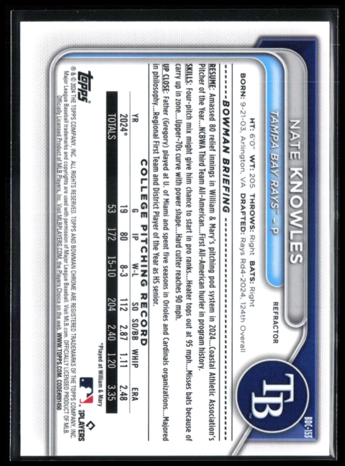 Nate Knowles 1st Bowman Refractor