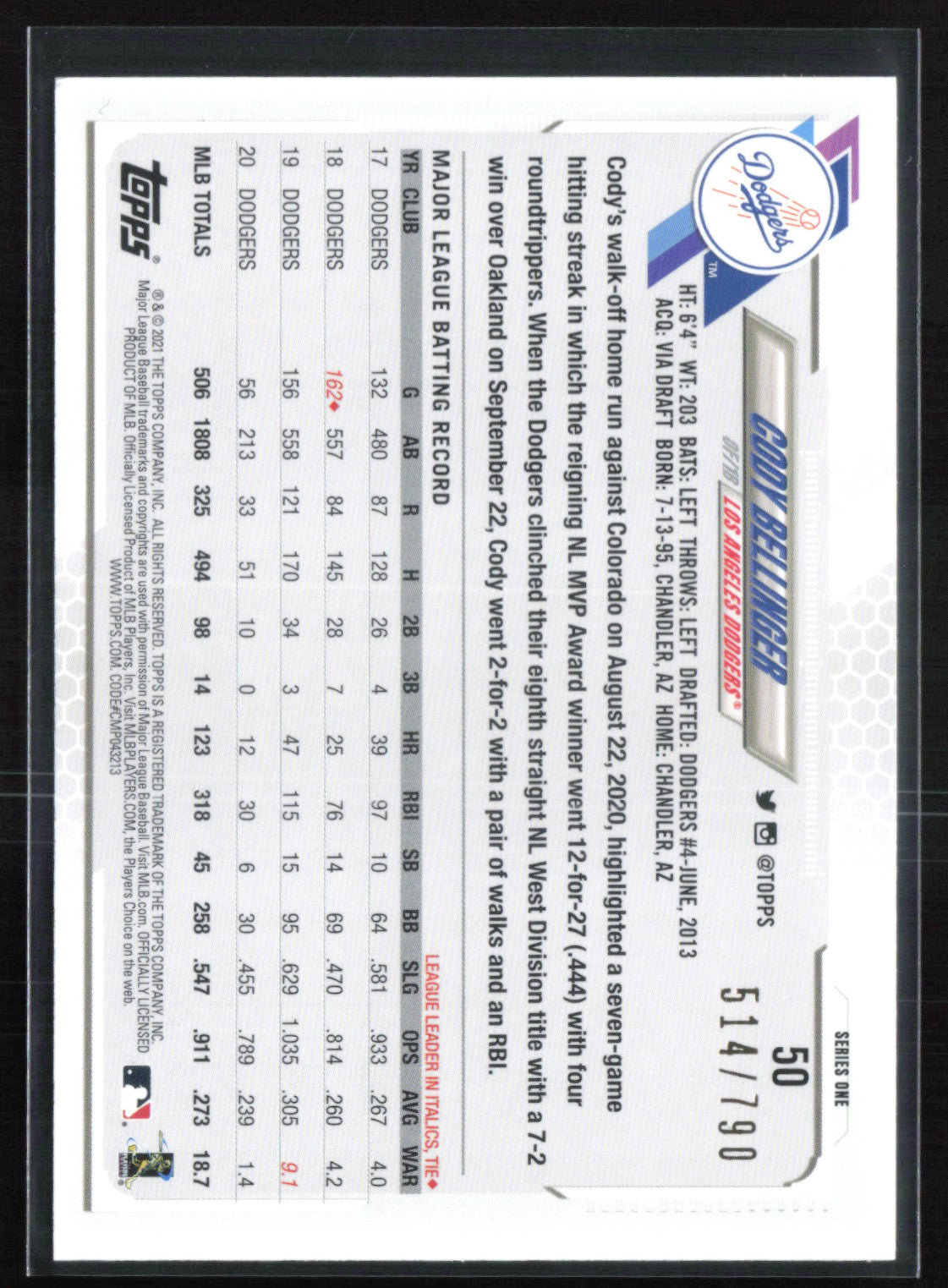 Cody Bellinger /790