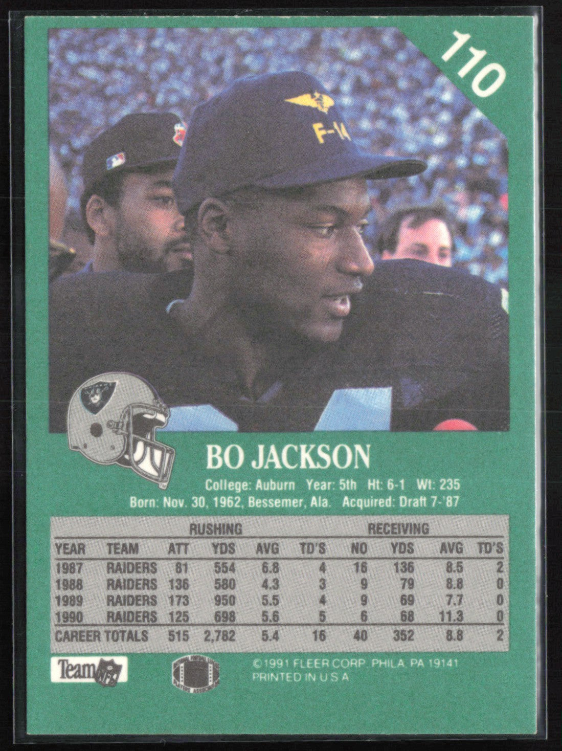 Bo Jackson 1991 Fleer