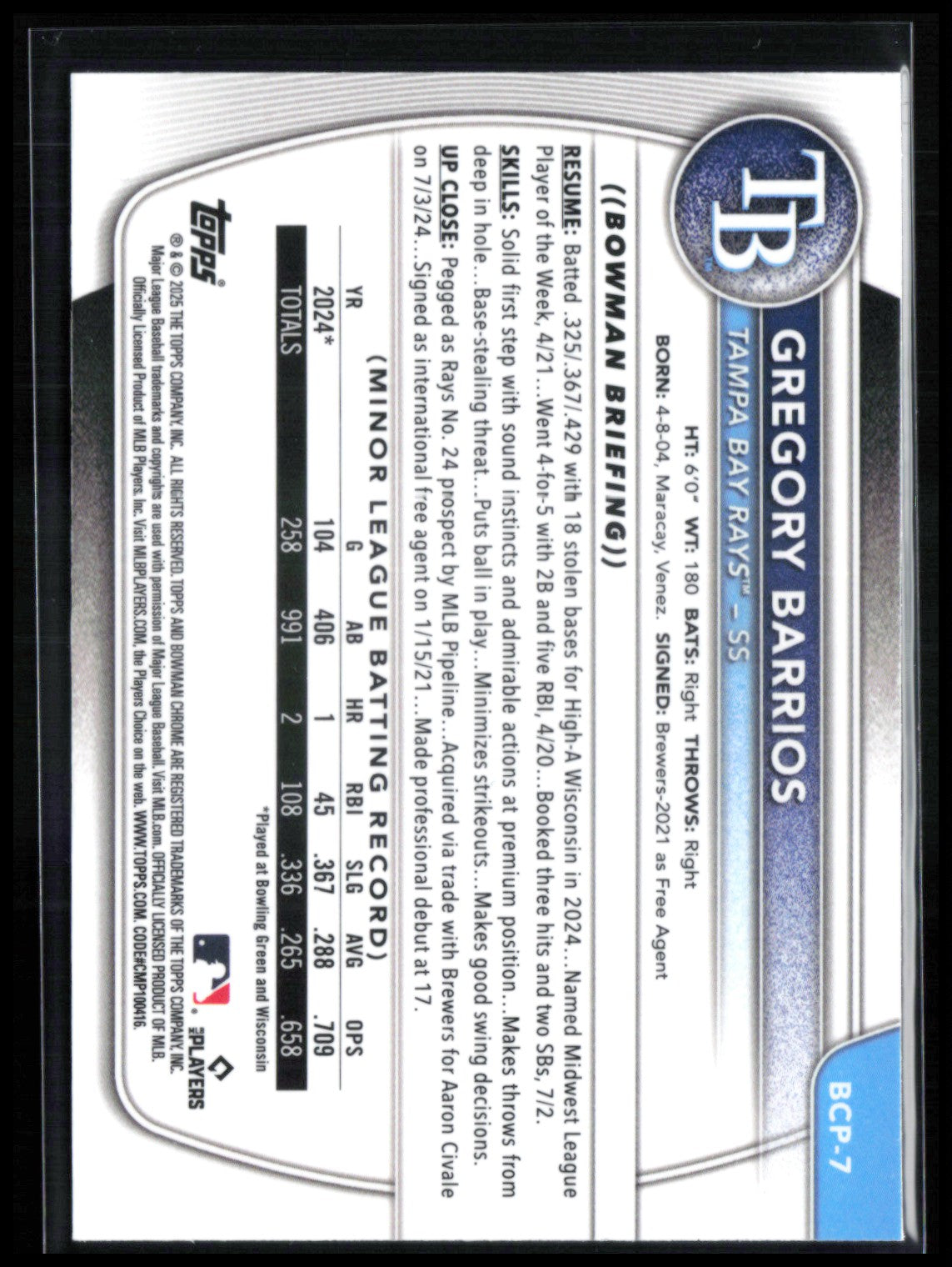 Gregory Barrios 1st Bowman
