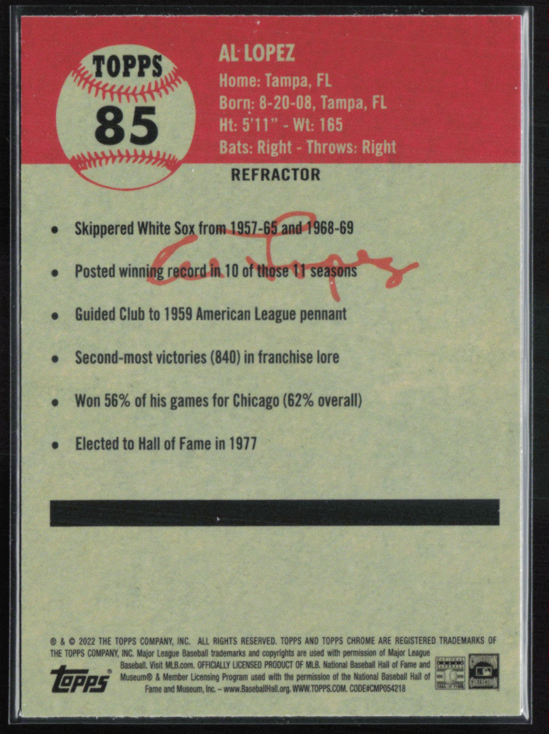 Al Lopez Refractor