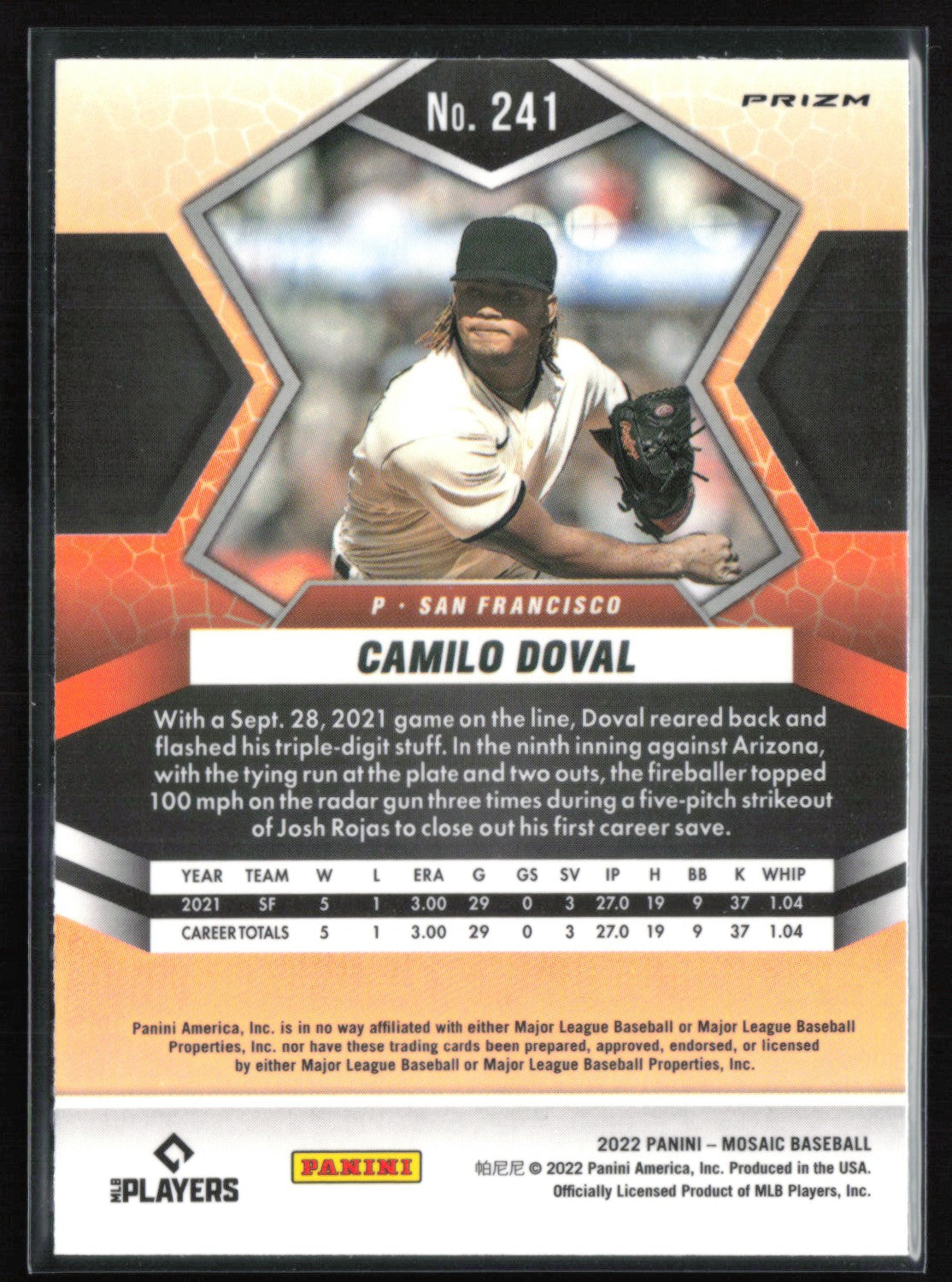 Camilo Doval RC Orange