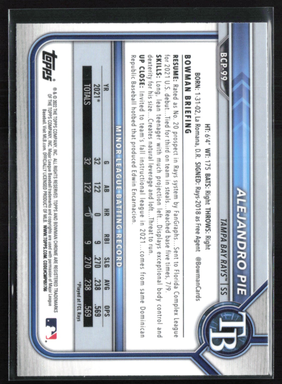 Alejandro Pie 1st Bowman Atomic Refractor