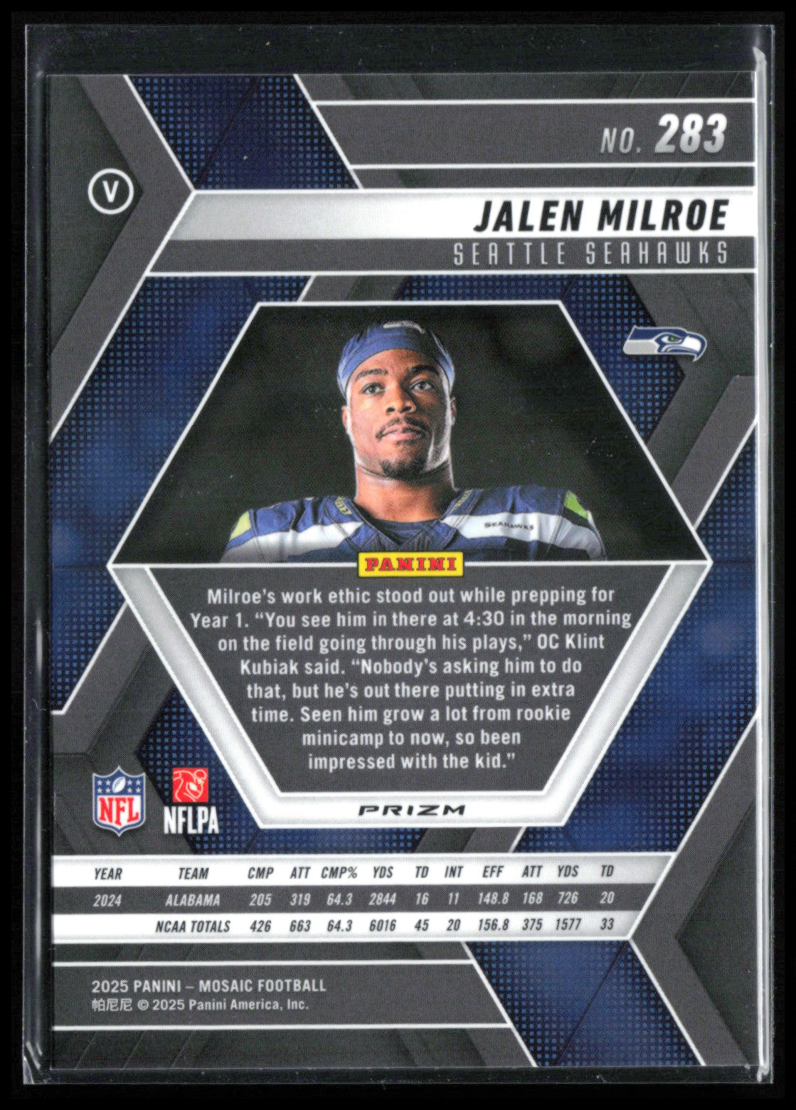 Jalen Milroe RC Mosaic Prizm
