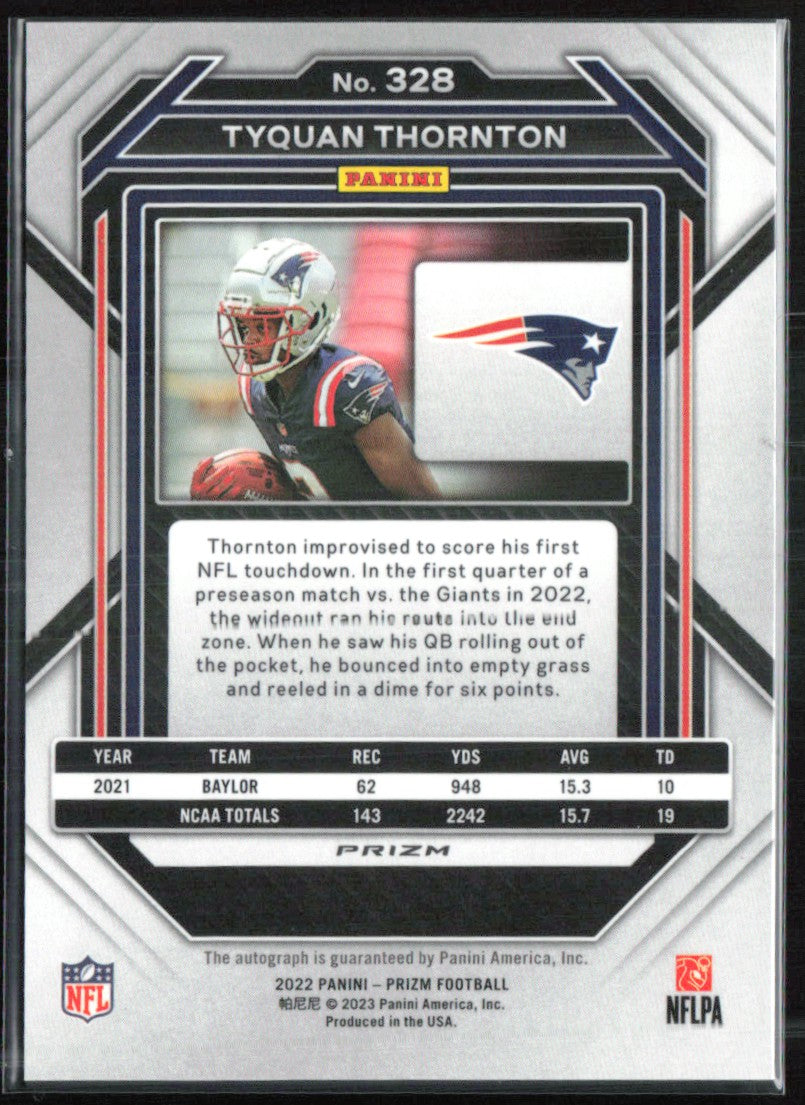Tyquan Thornton RC Silver Auto Prizm