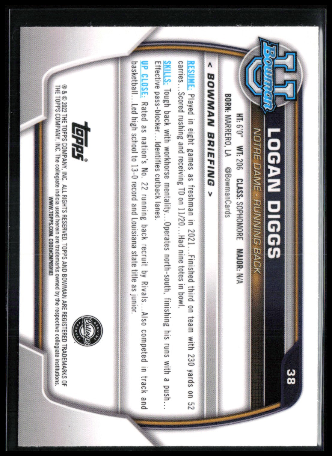 Logan Diggs 1st Bowman Pink