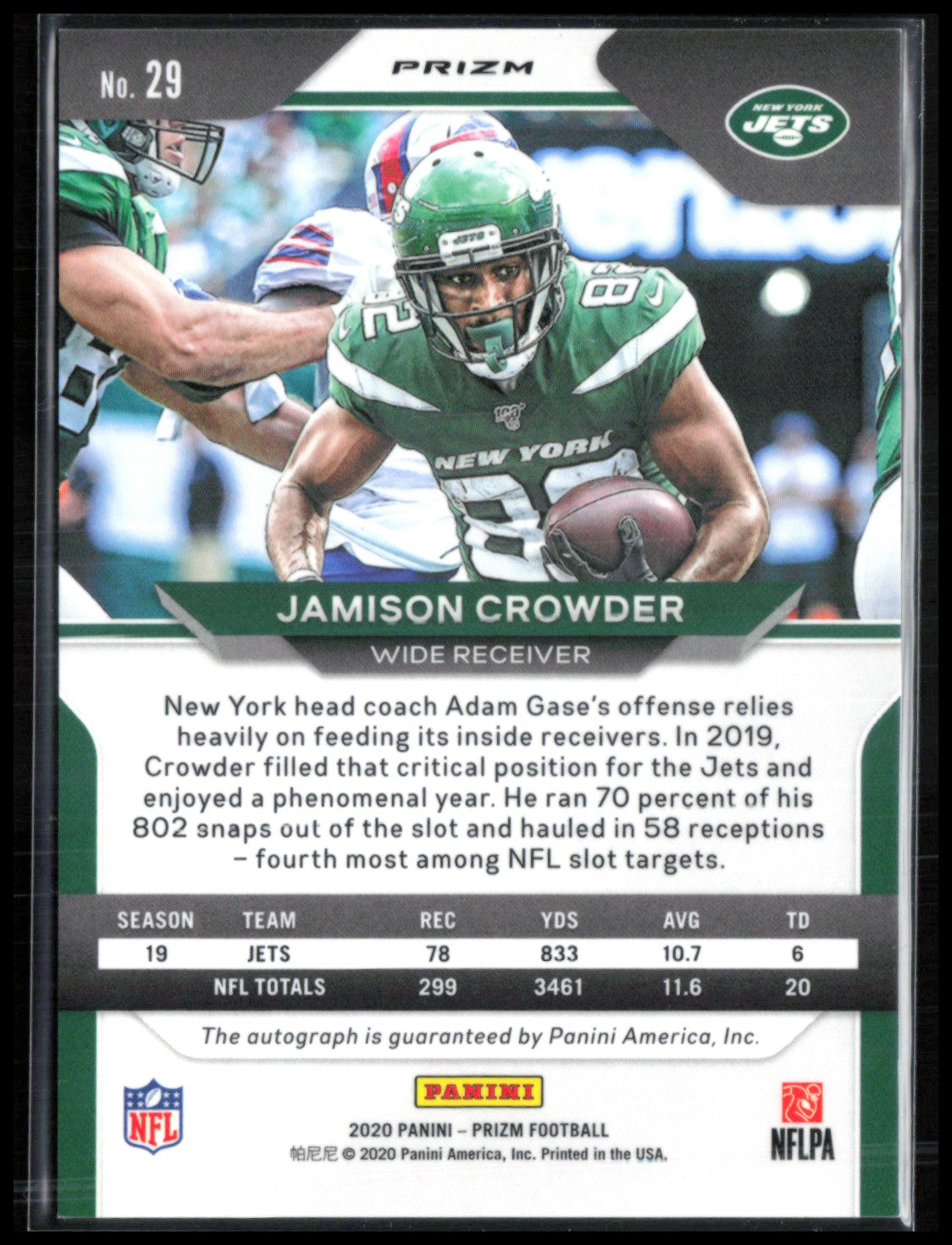 Jamison Crowder Silver Auto