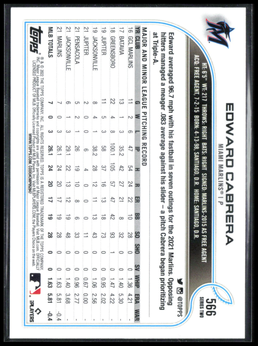 Edward Cabrera RC Gold Foil