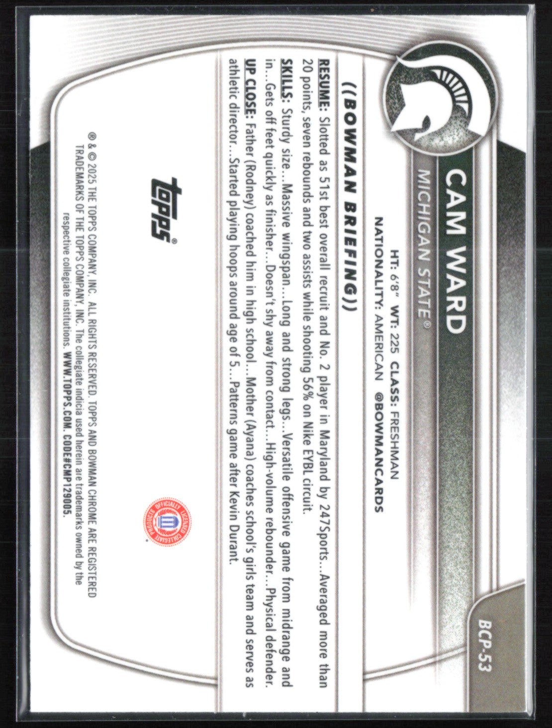 Cam Ward 1st Bowman Mojo