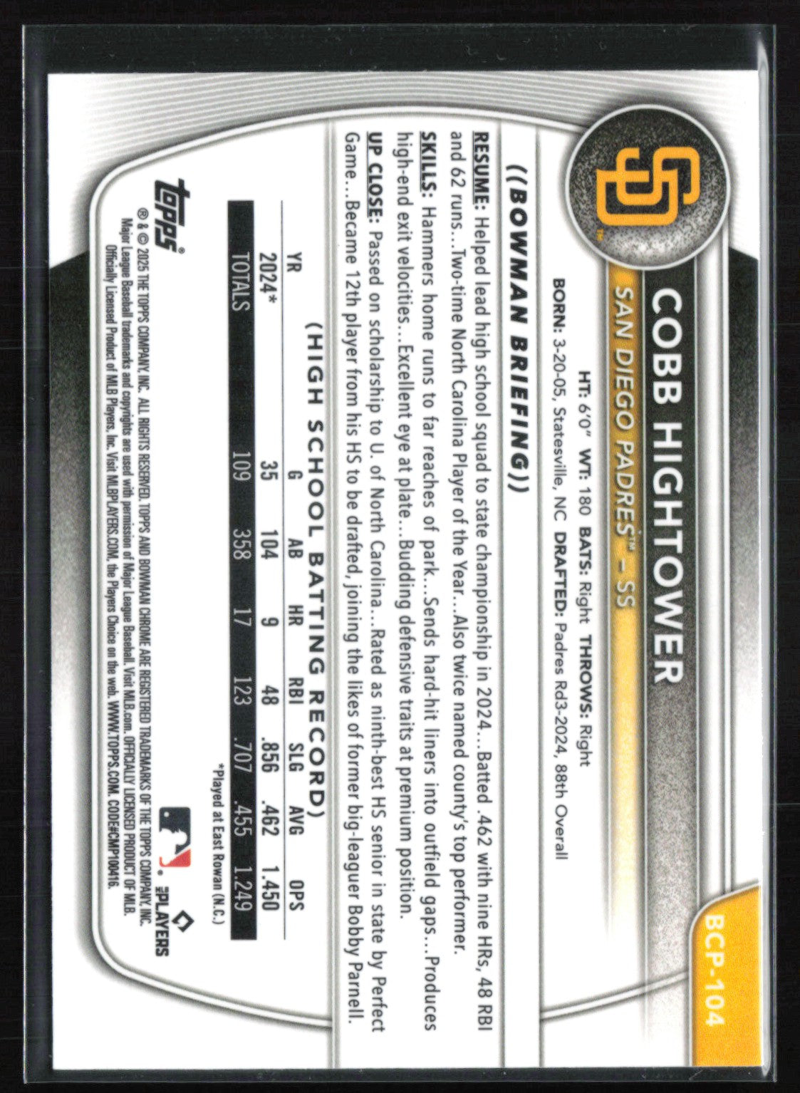 Cobb Hightower 1st Bowman