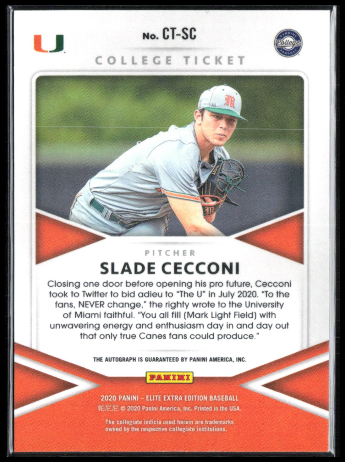 Slade Cecconi Auto 2020 Draft Picks