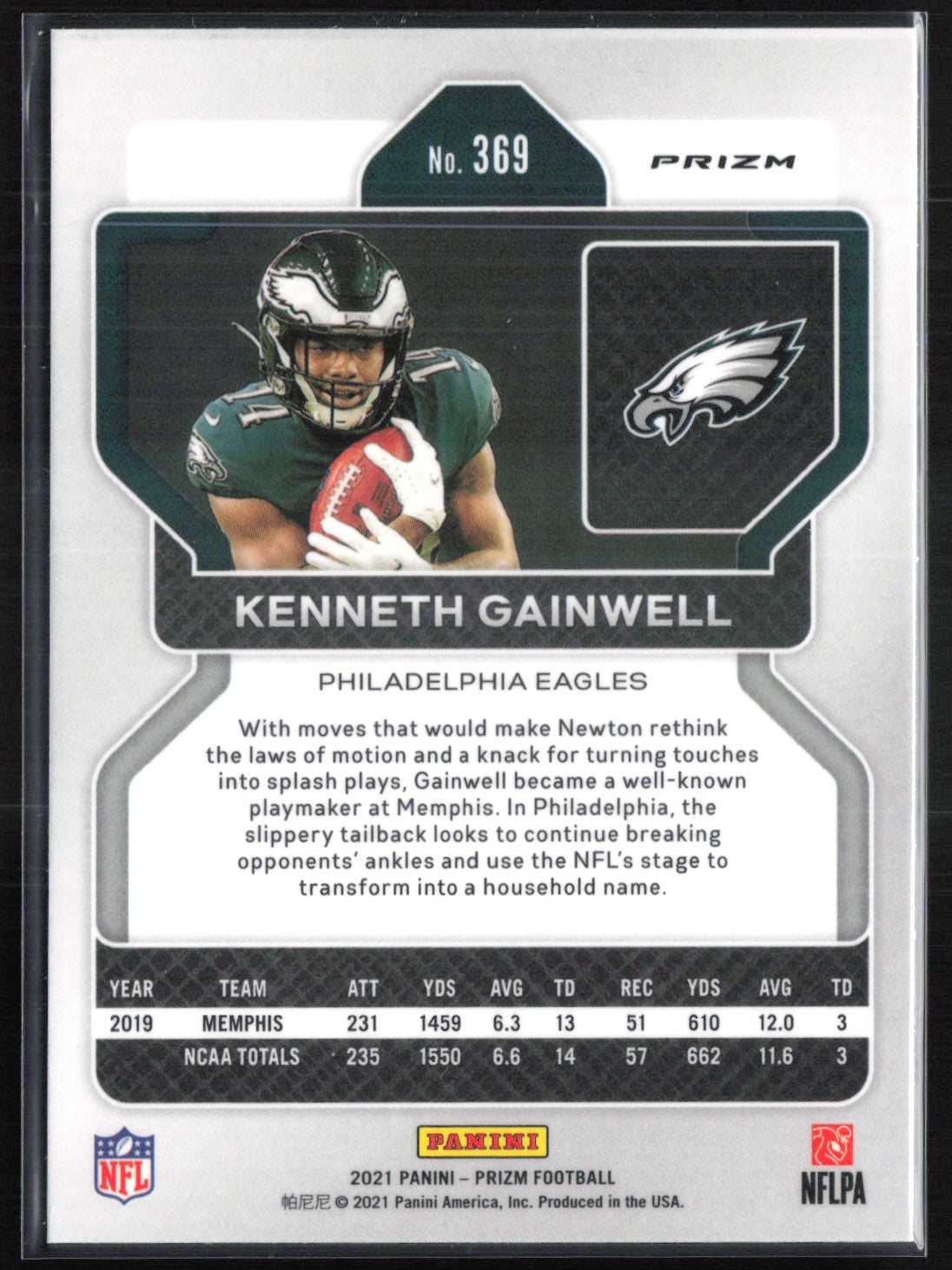 Kenneth Gainwell RC Orange Lazer 2021 Prizm