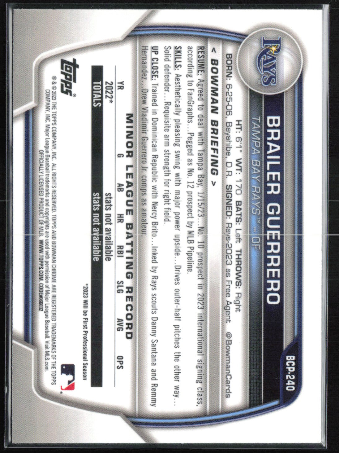 Brailer Guerrero 1st Bowman Mojo