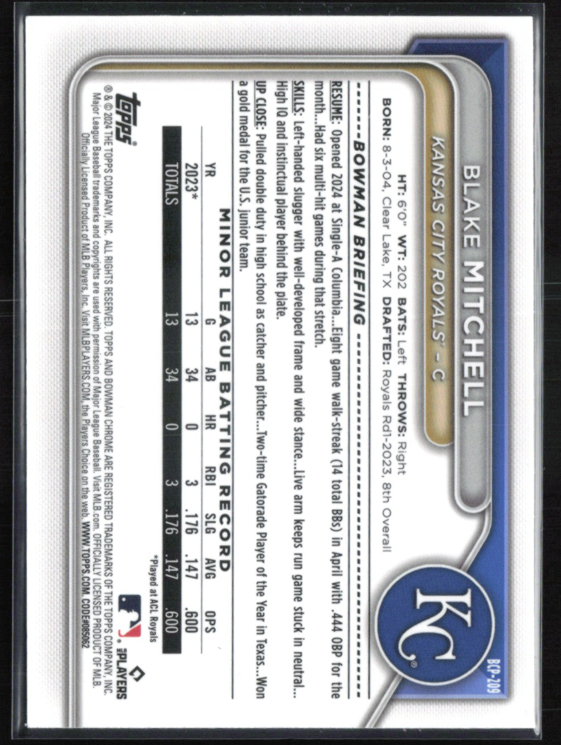 Blake Mitchell /99 Green Reptilian Refractor