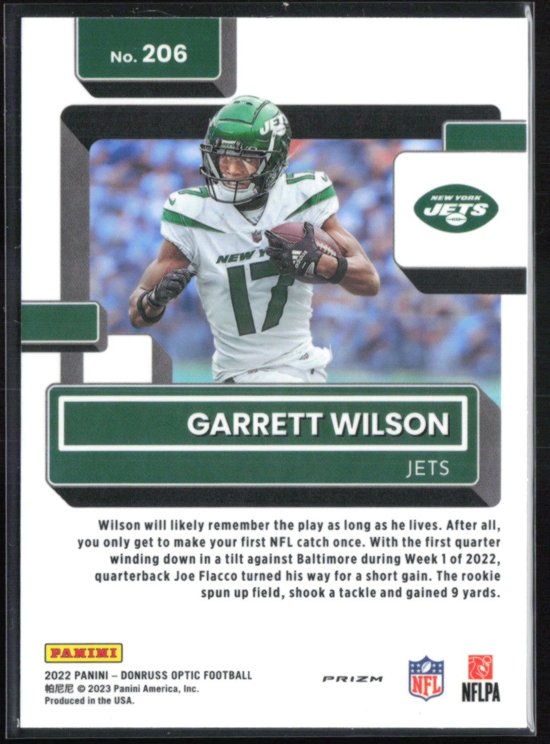 Garrett Wilson RC Optic Holo Rated Rookie