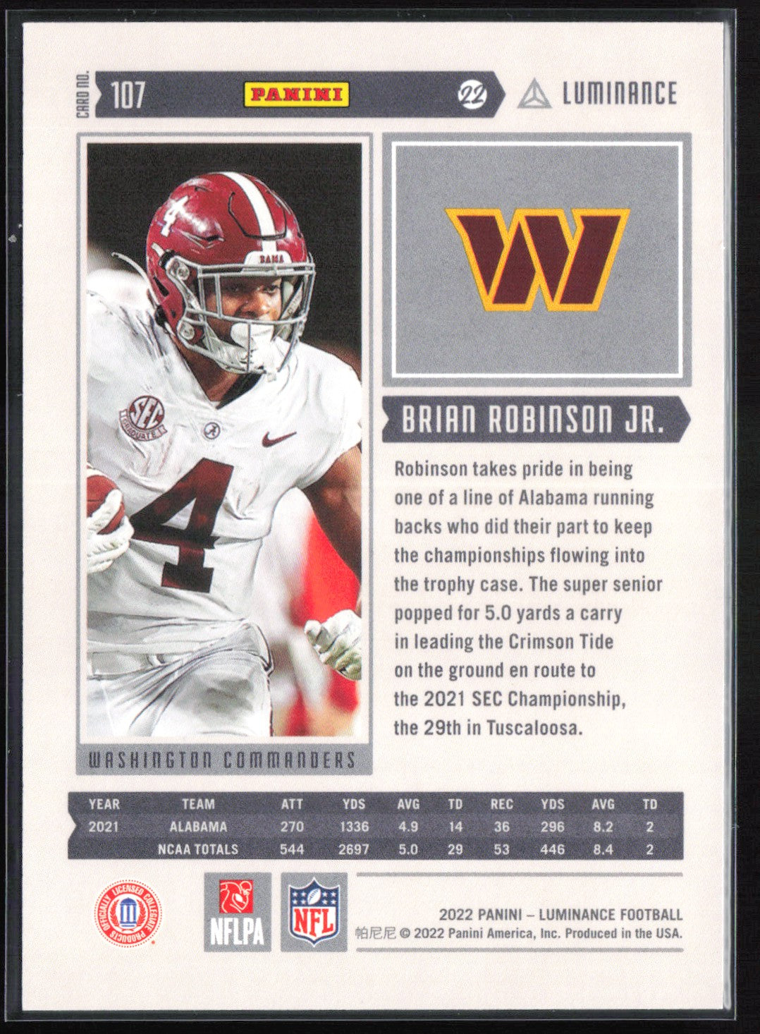 Brian Robinson Jr. RC Blue /149