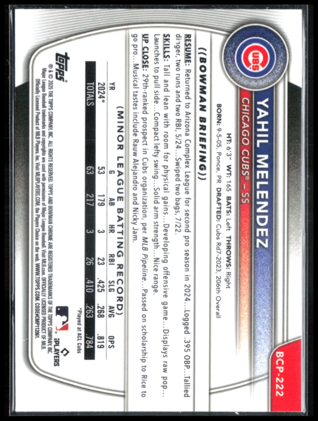 Yahil Melendez 1st Bowman Laser
