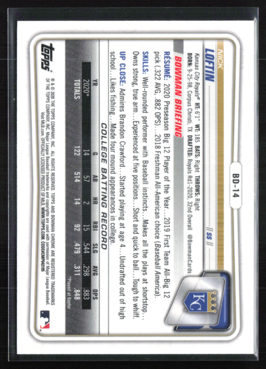 Nick Loftin 1st Bowman