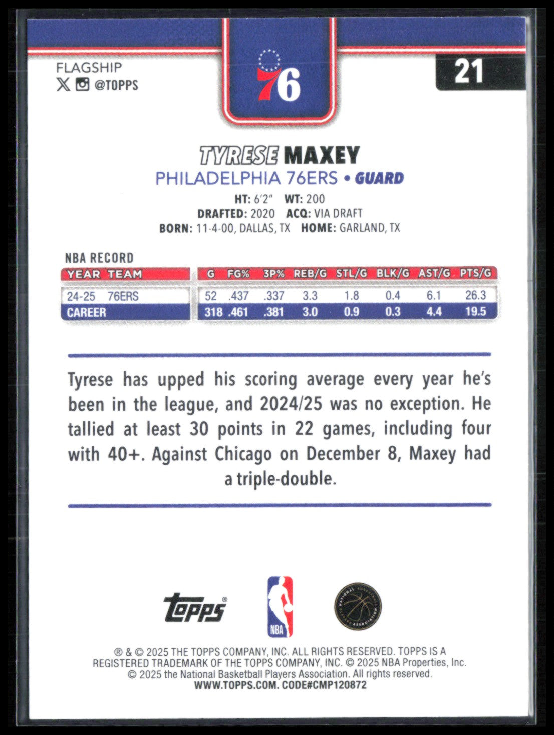 Tyrese Maxey Foil