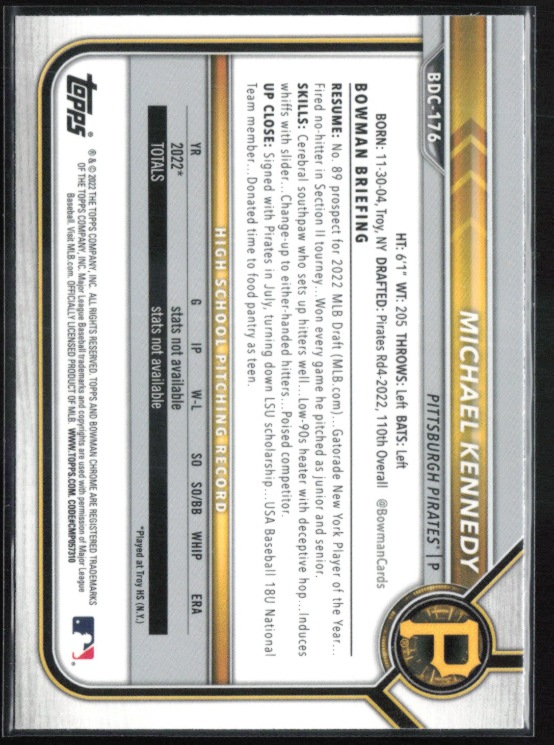 Michael Kennedy 1st Bowman B&W Raywave
