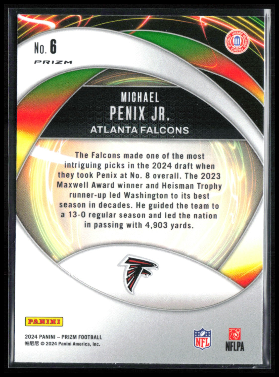 Michael Penix Jr. RC Portals Green Prizm