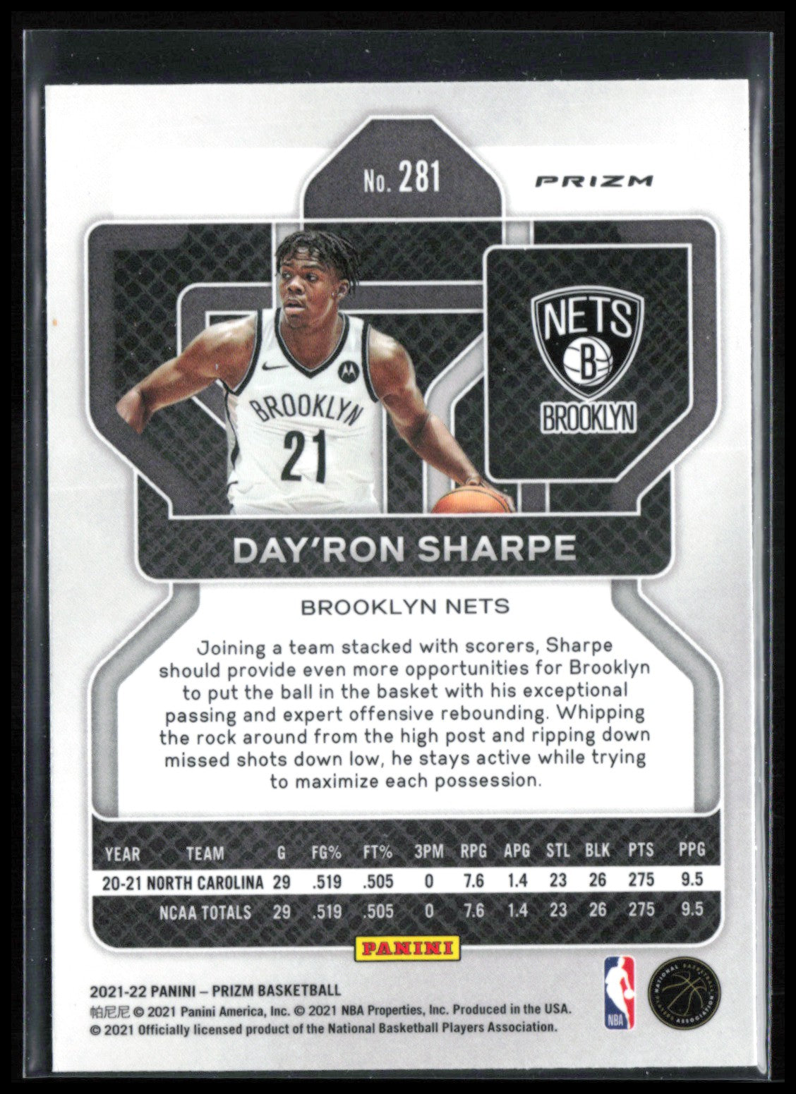 Day'Ron Sharpe RC Green