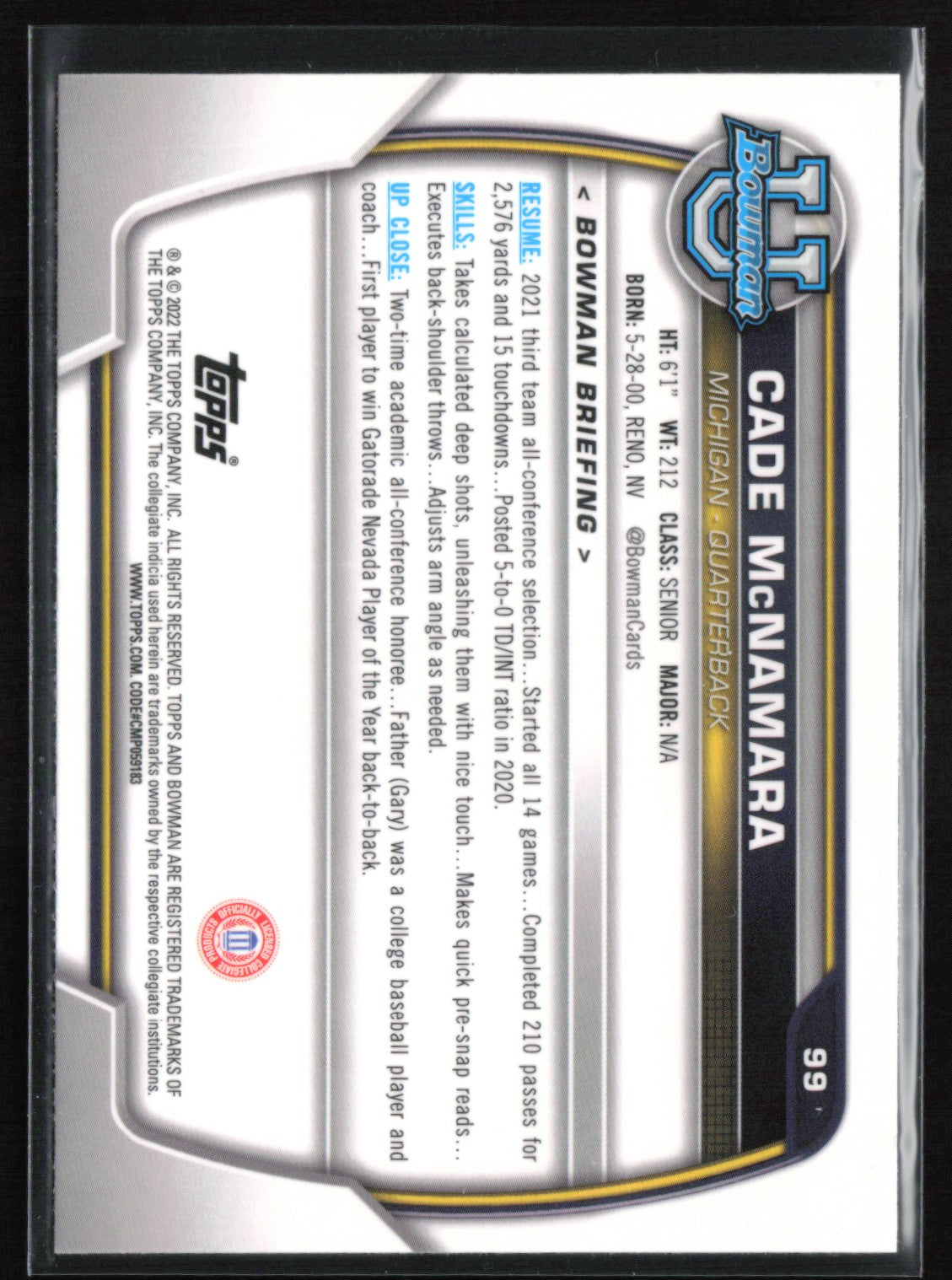 Cade McNamara 1st Bowman Pink