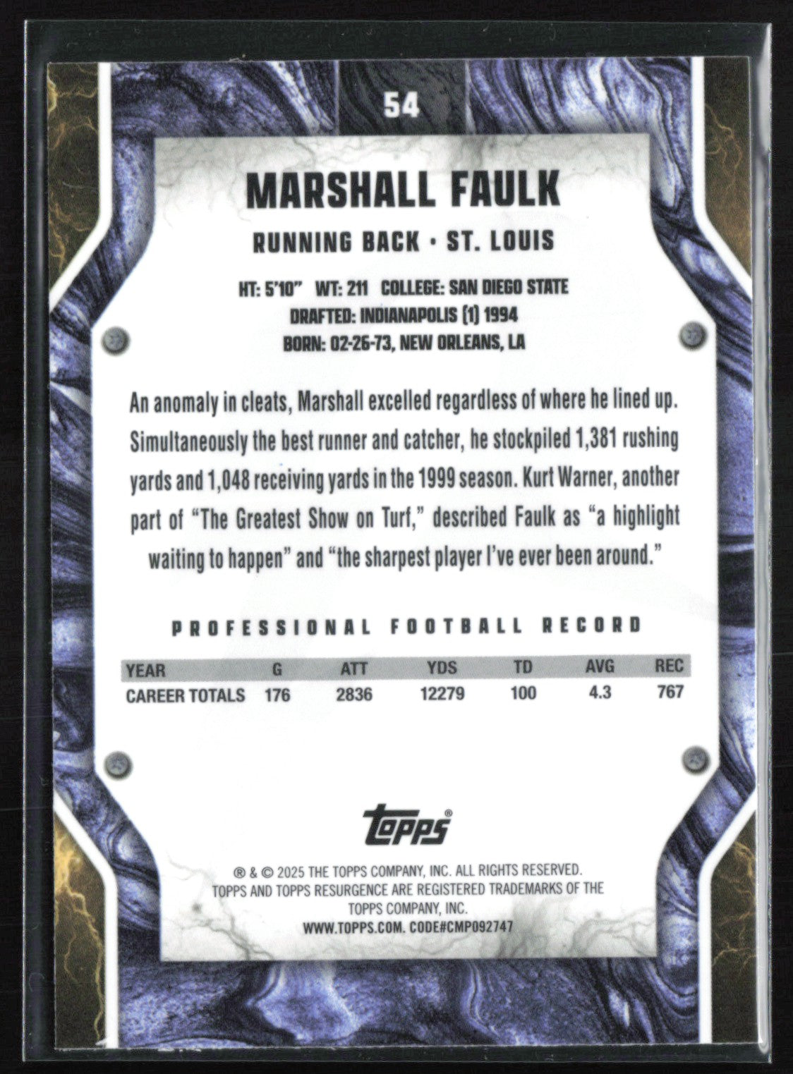 Marshall Faulk Prism