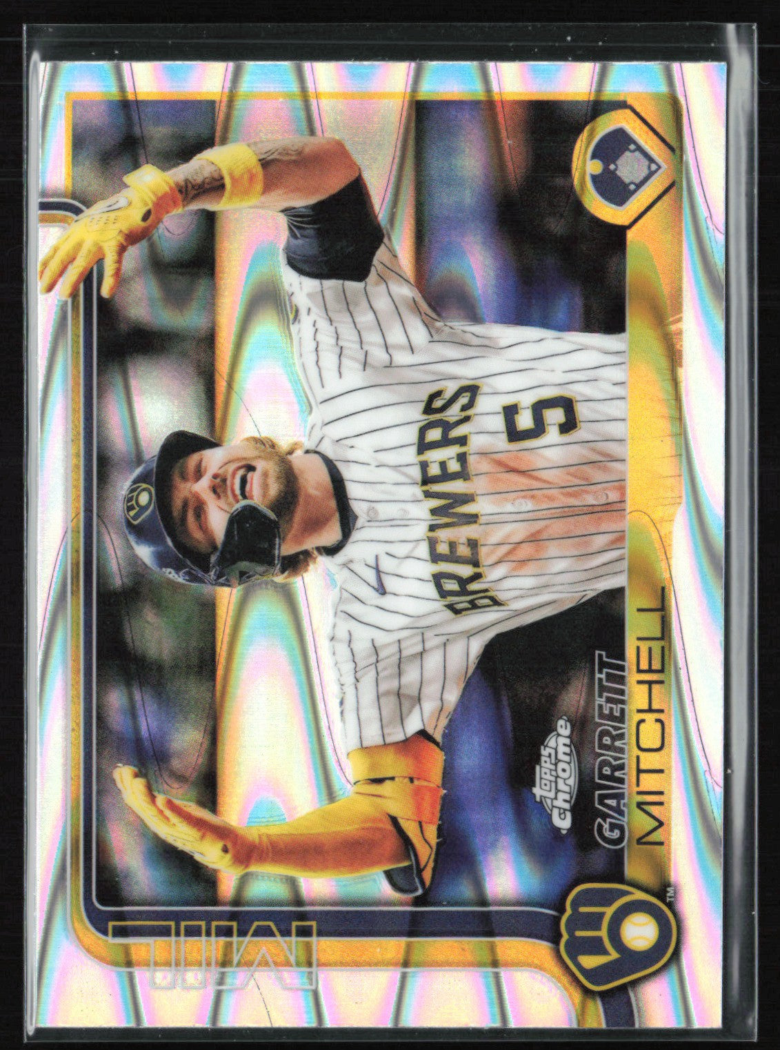 2025 Topps Chrome 28 Garrett Mitchell Raywave – Dollar Box