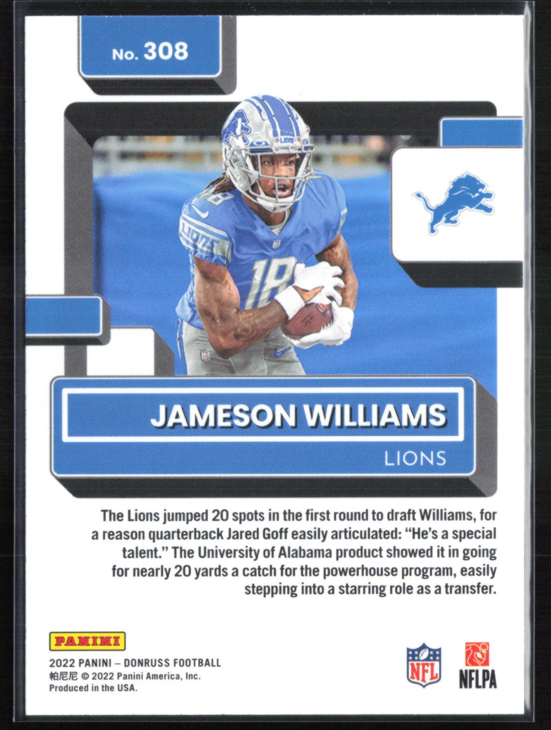 Jameson Williams RC Red Press Proof