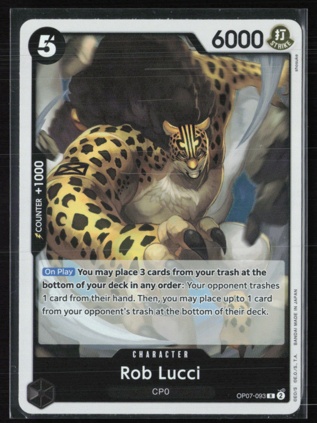 2024 500 Years in the Future OP07-093 Rob Lucci (093) 500 Years in the Future Rare (One Piece) – Dollar Box