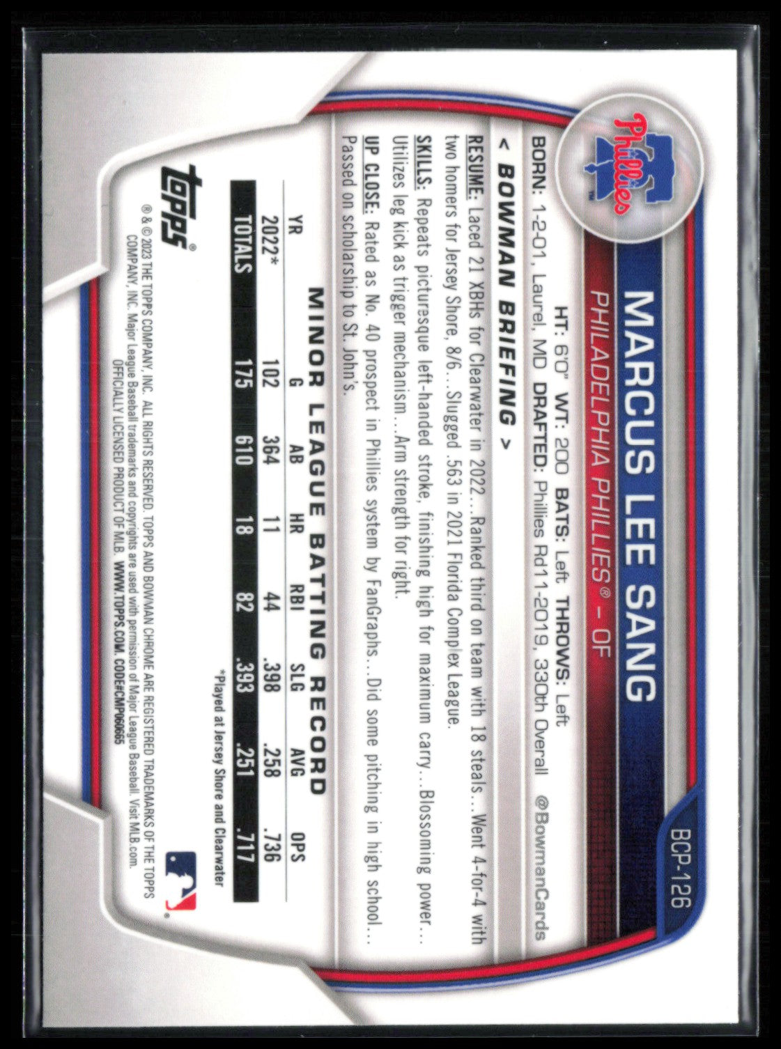 Marcus Lee Sang 1st Bowman