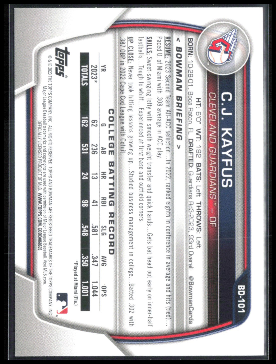 C.J. Kayfus 1st Bowman