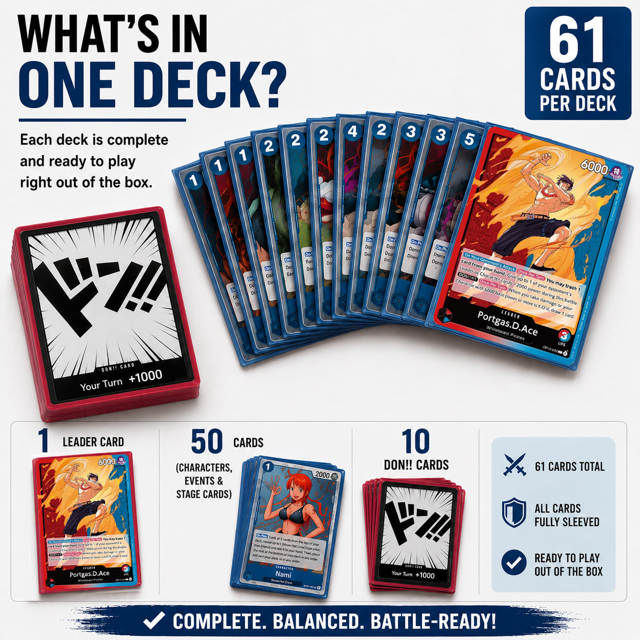 2x Full Starter Decks for One Piece Trading Card Game