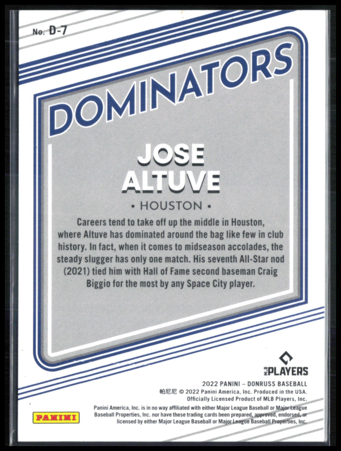 Jose Altuve /999 Dominators