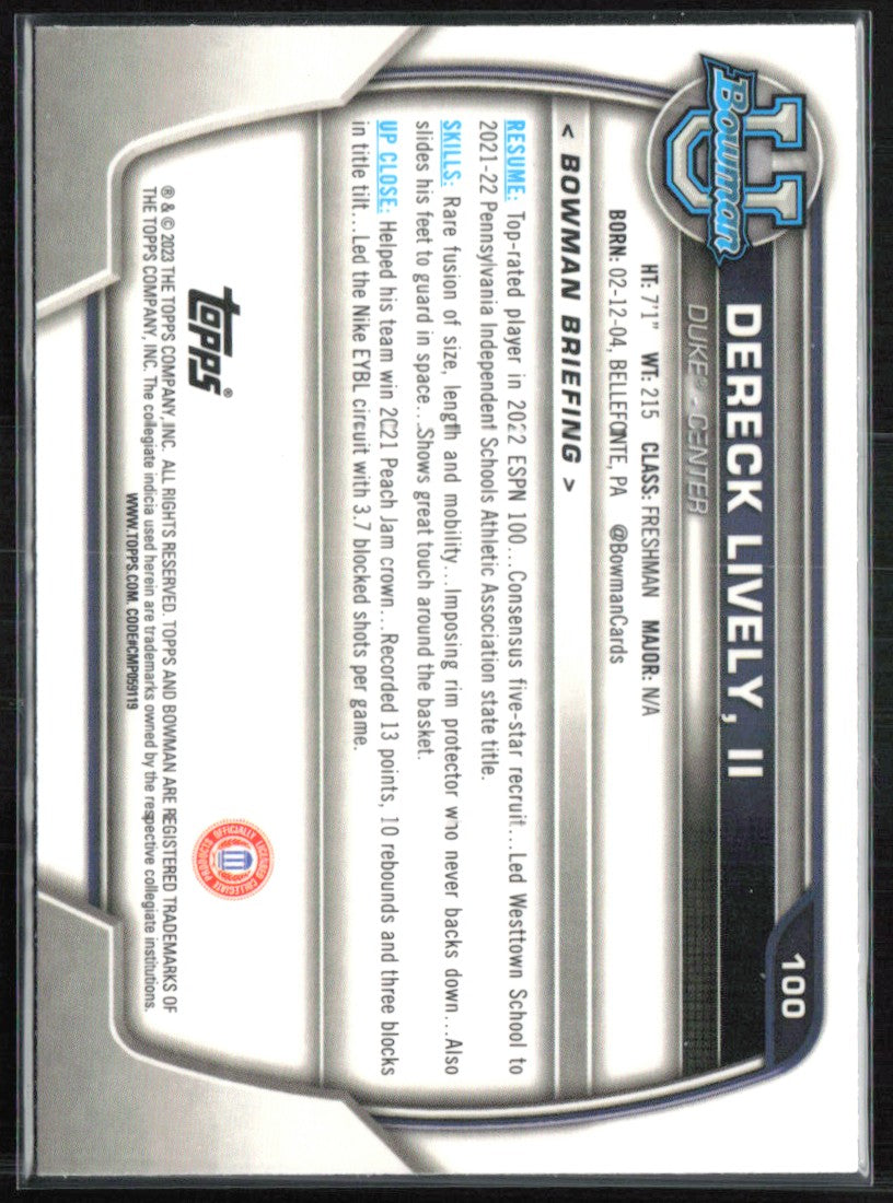 Dereck Lively II 1st Bowman