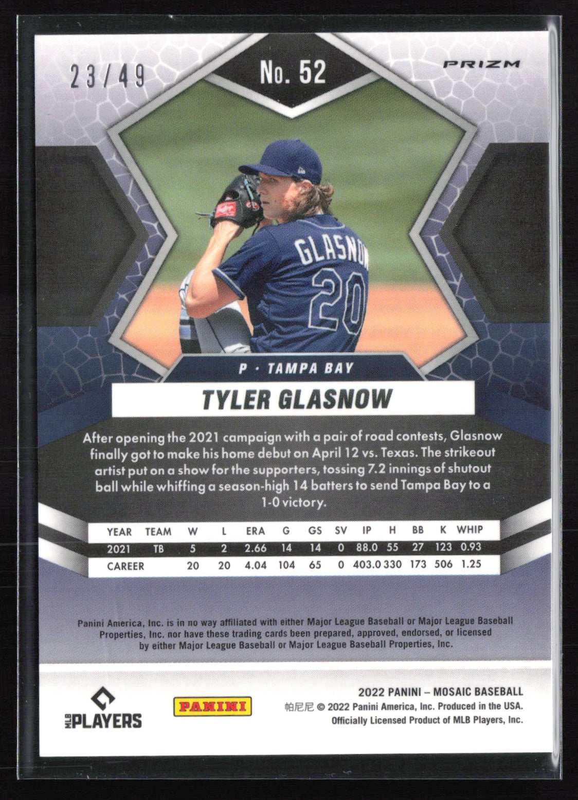 Tyler Glasnow Purple Mosaic /49