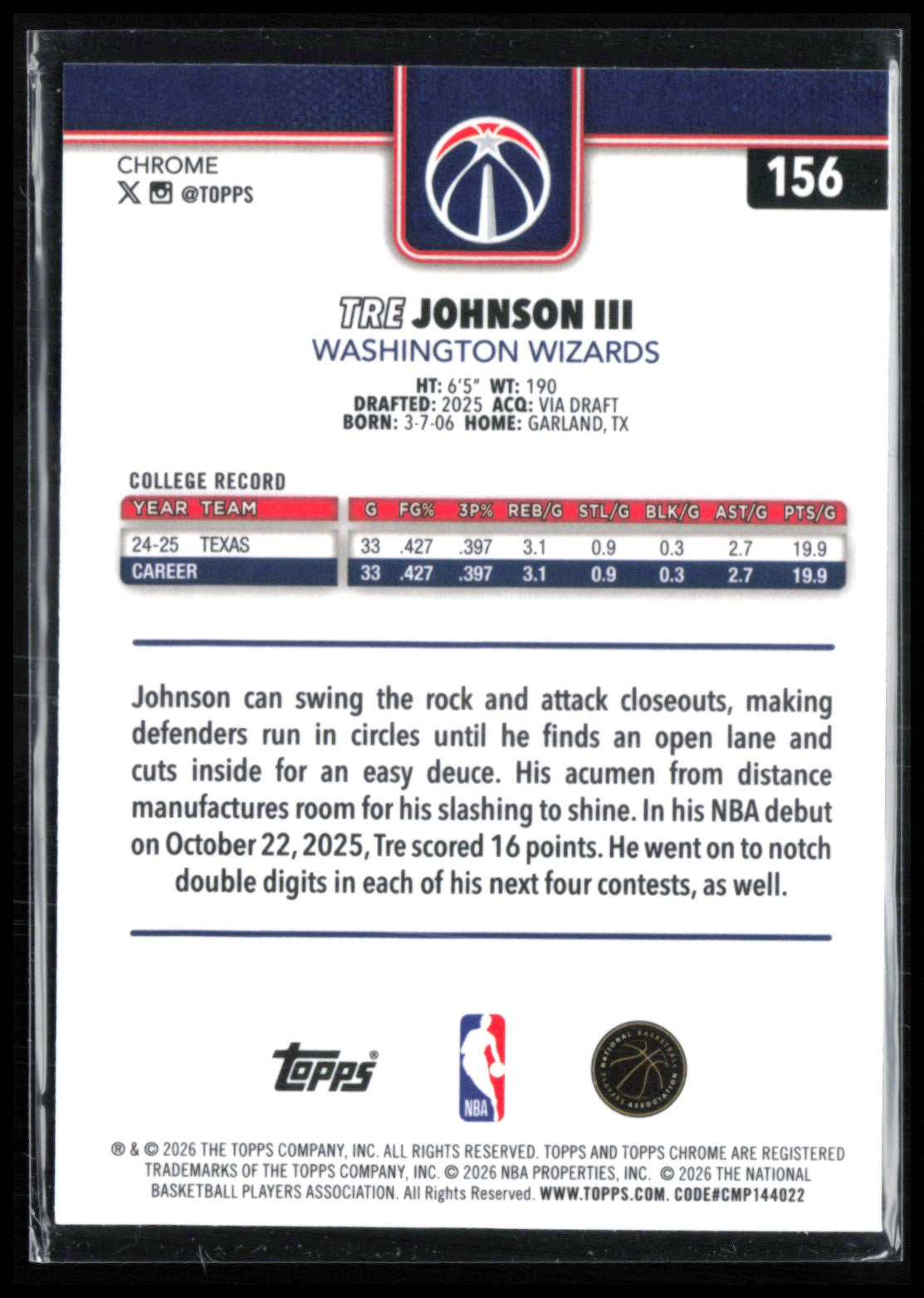 Tre Johnson III RC