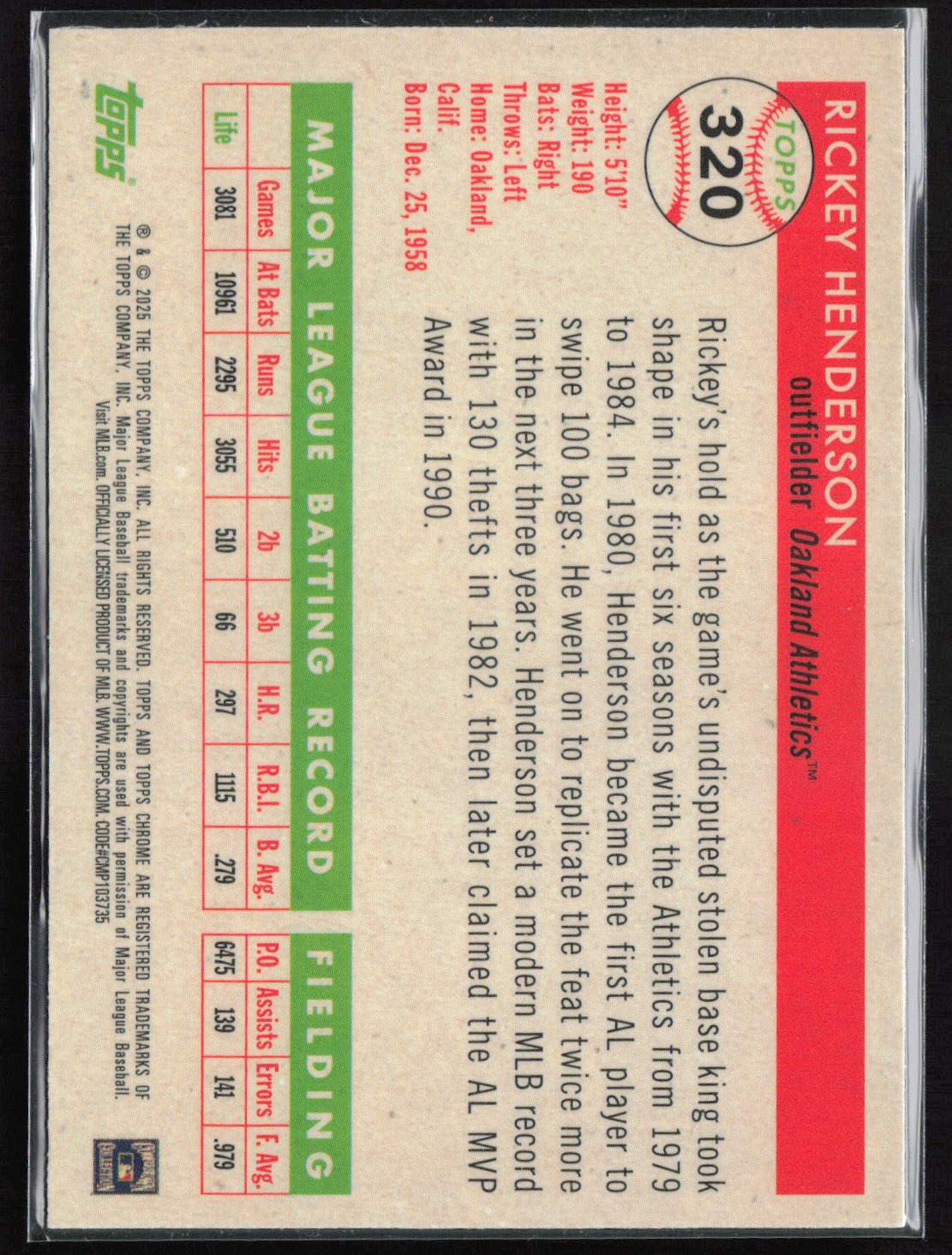 Rickey Henderson Prism Refractor