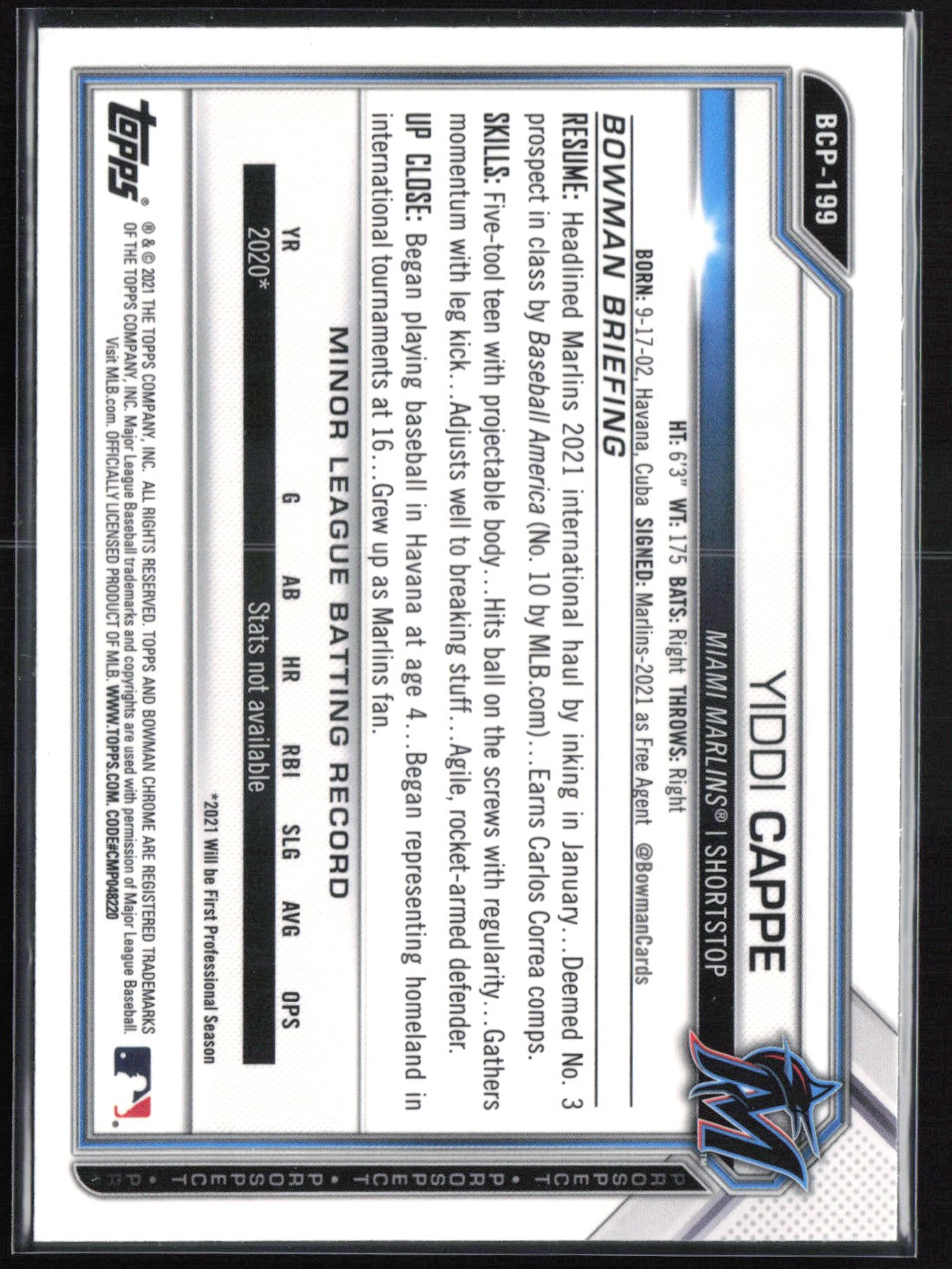 Yiddi Cappe 1st Bowman Mojo