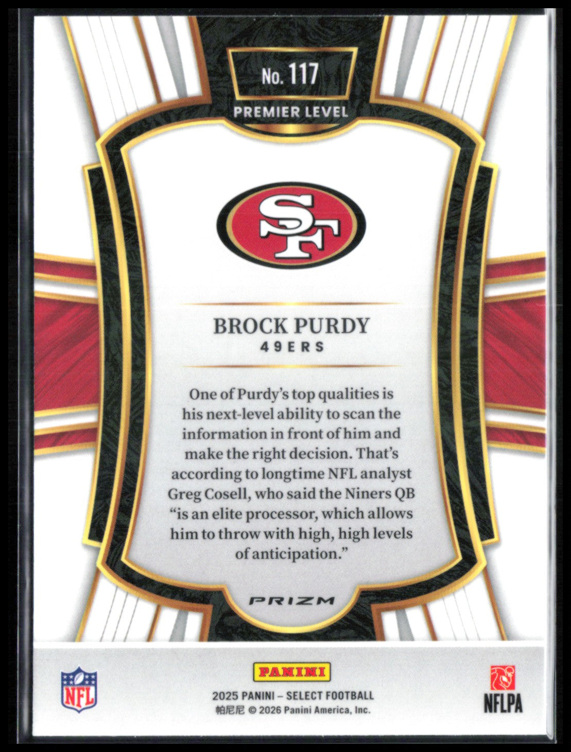 Brock Purdy Black Red Shock