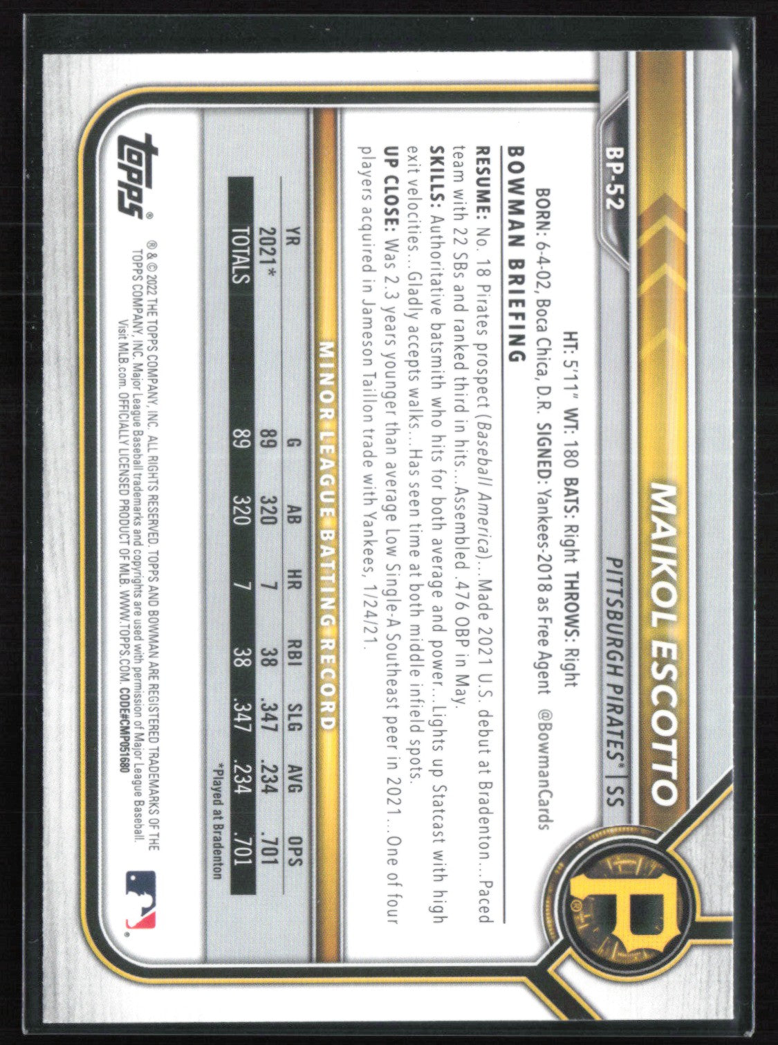 Maikol Escotto 1st Bowman