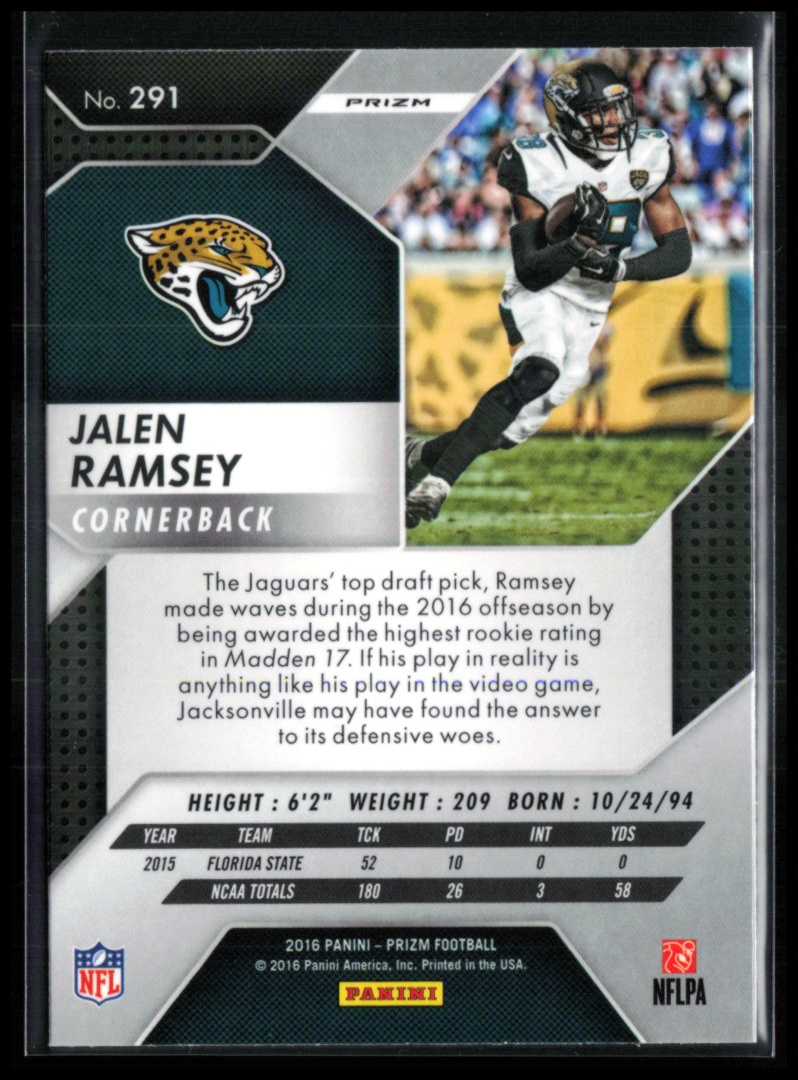 Jalen Ramsey RC Silver Prizm