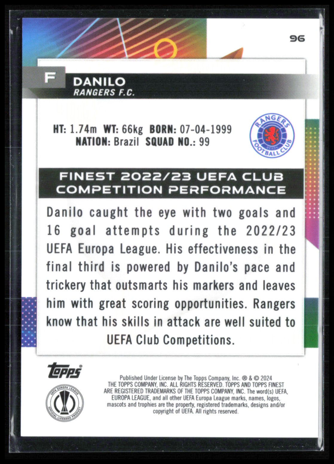Danilo /275 2024 Topps Finest