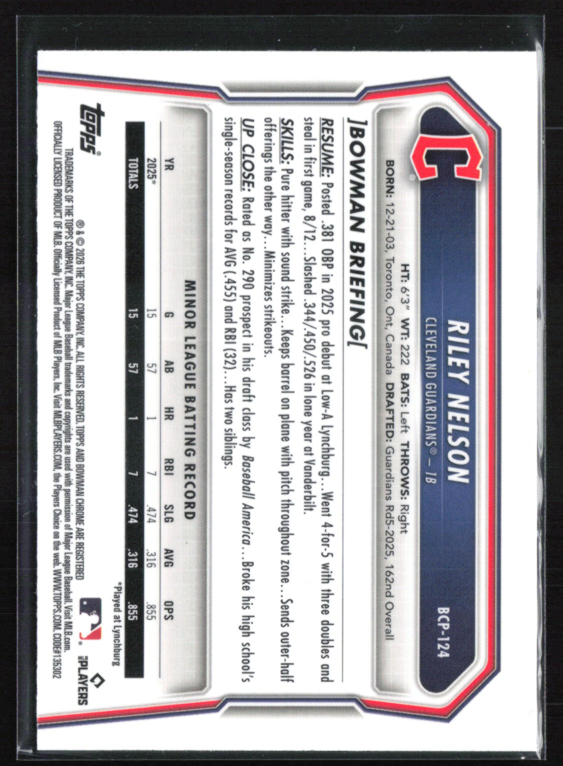 Riley Nelson 1st Bowman Laser