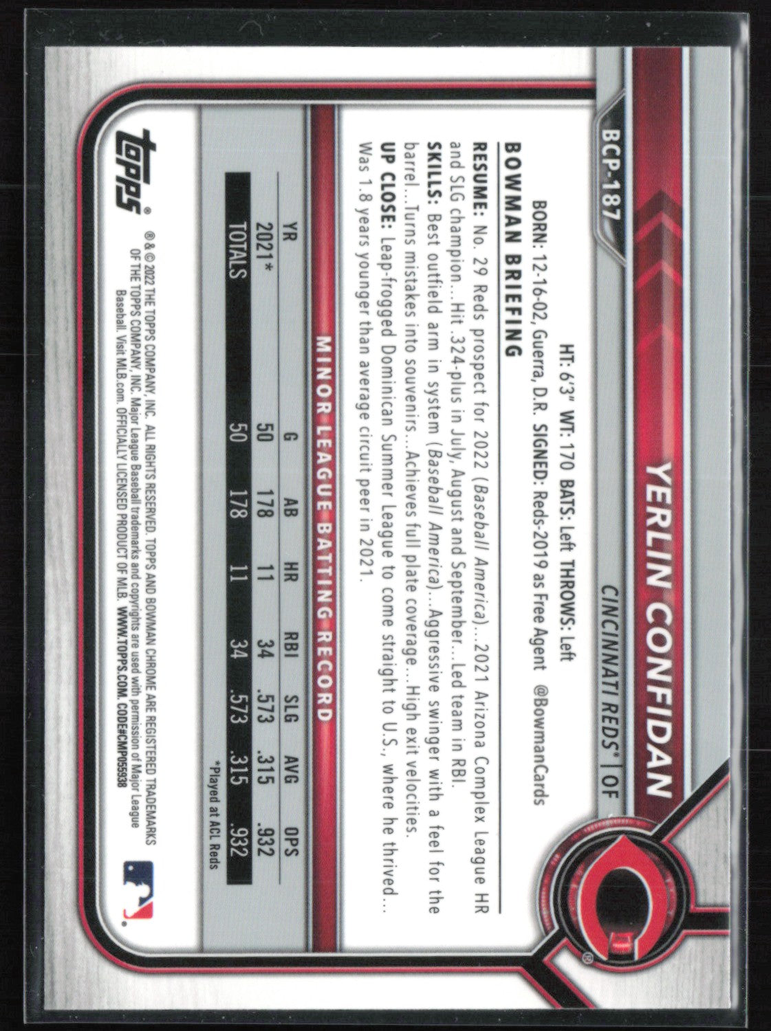 Yerlin Confidan 1st Bowman Mojo