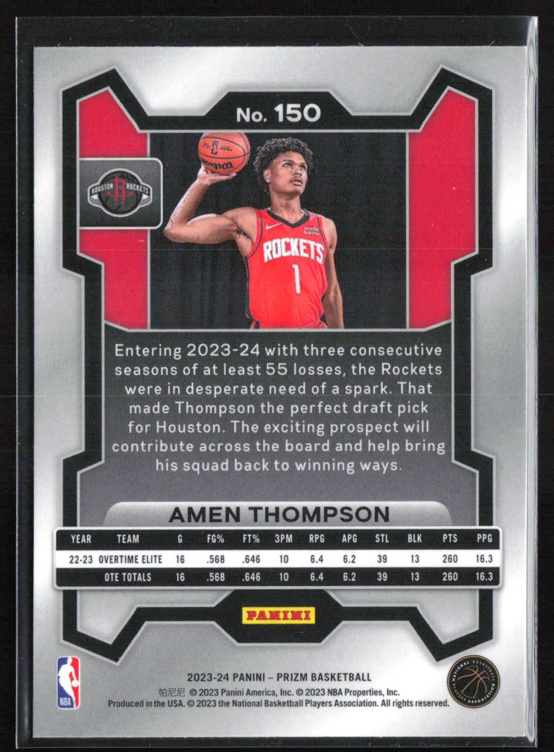 Amen Thompson RC 2023-24 Prizm