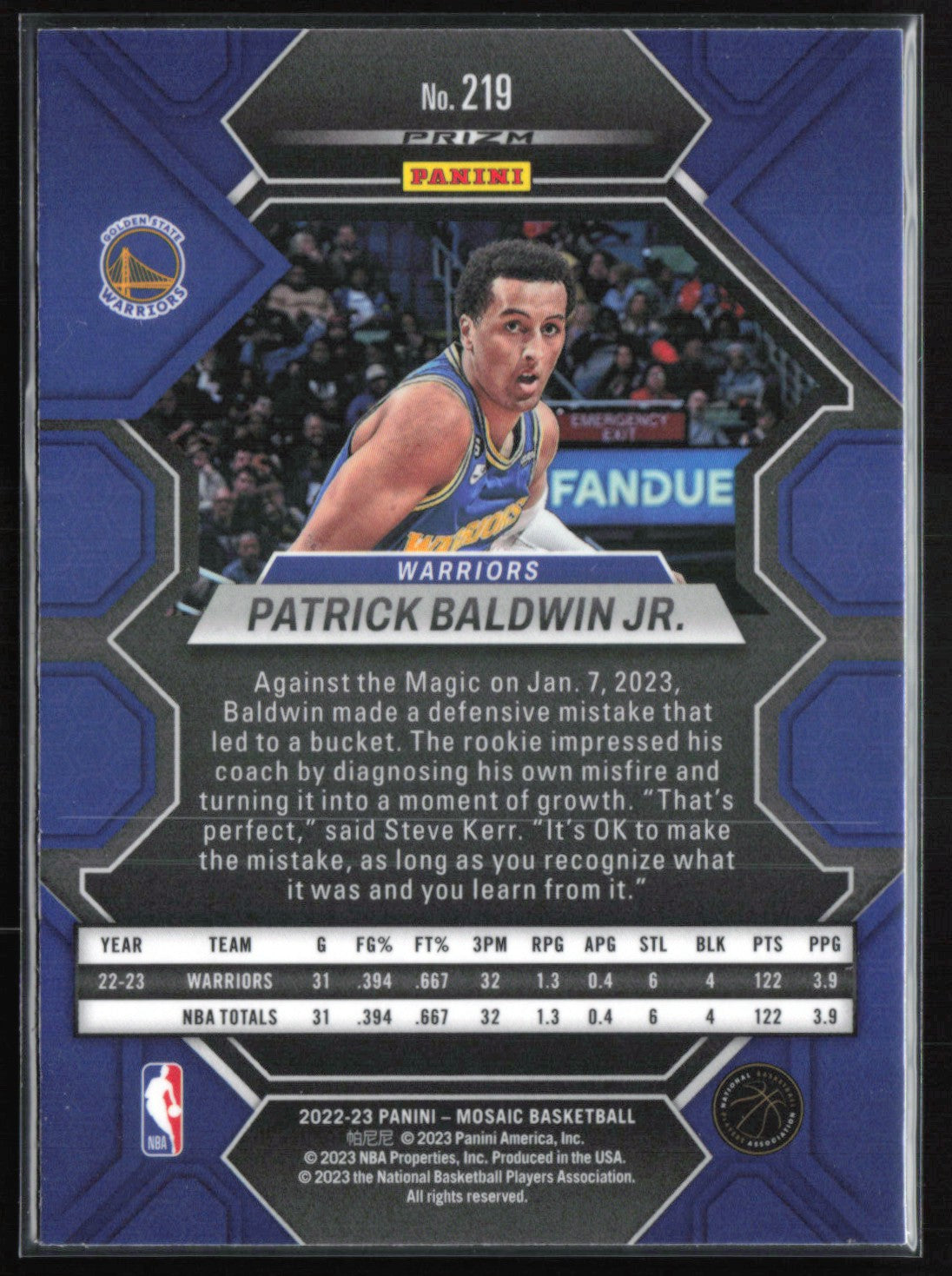 Patrick Baldwin Jr. RC Green Mosaic