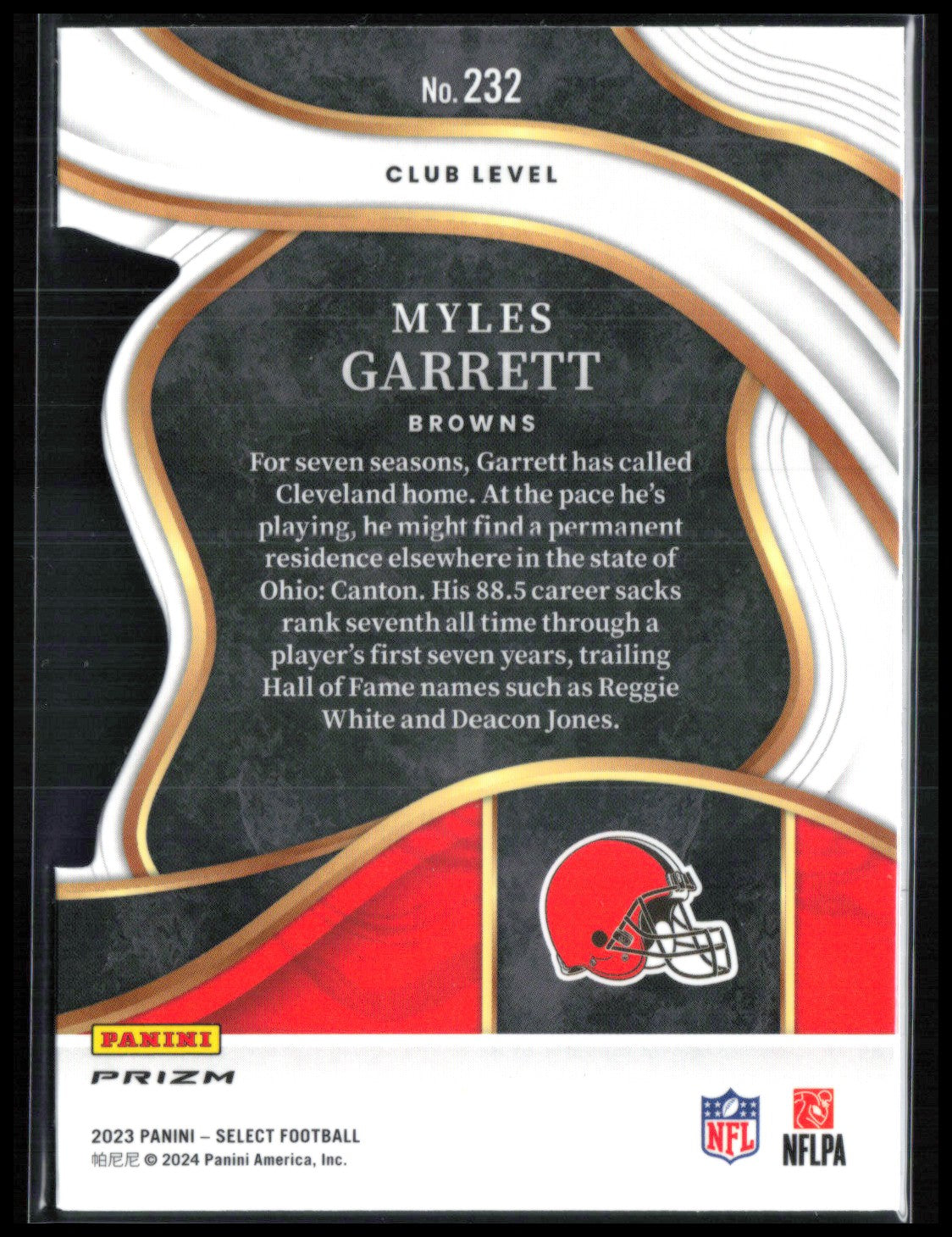 Myles Garrett Black Gold Die-Cut