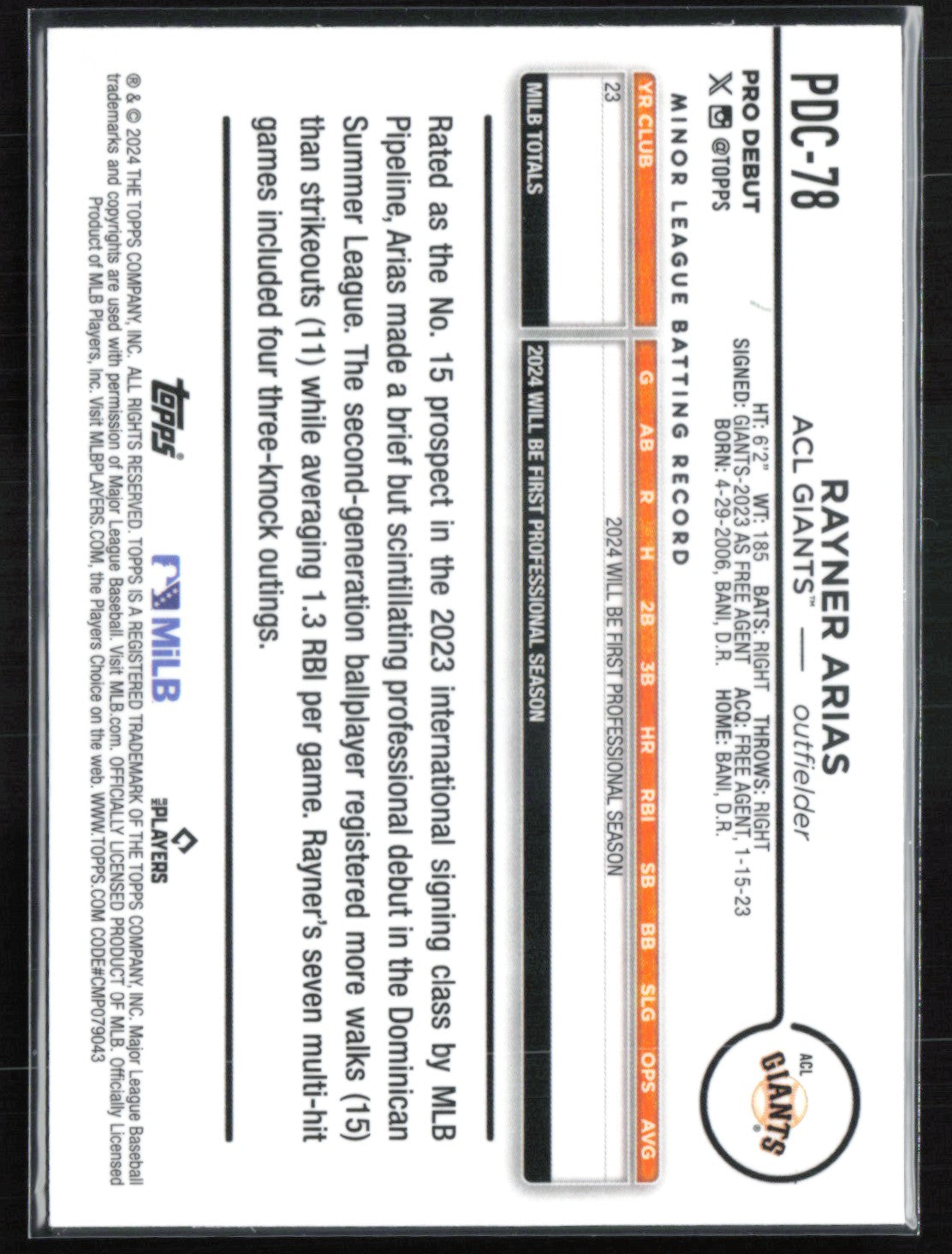 Rayner Arias Pro Debut